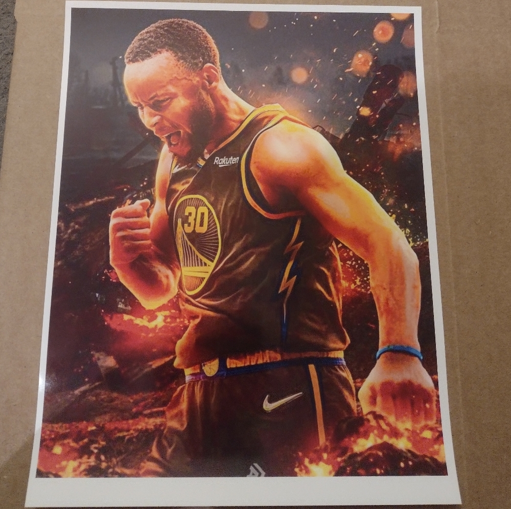 BRAND NEW!💯 STEPHEN CURRY WARRIORS NBA 8.5x11 ULTRA GLOSSY ART REPRINT POSTER🔥